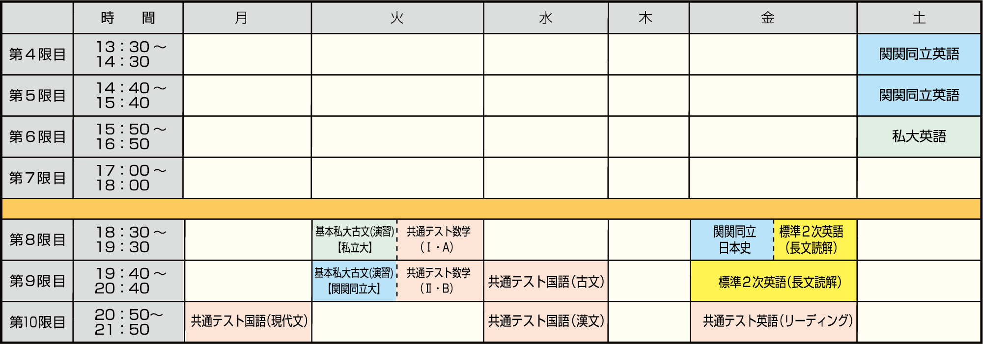 時間割